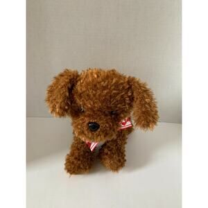 HugFun Dog Brown Plush Valentines Hearts Bow Puppy Love Standing 12” Paw Patch
